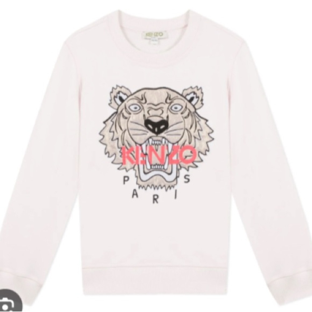 Kenzo Kids Light Pink Tiger Stitched Sweatshirt